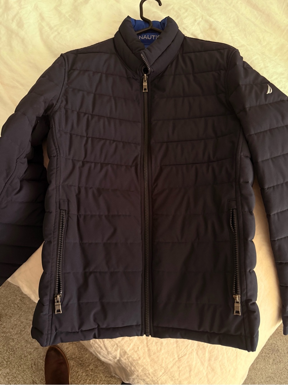 Nautica Dark Navy Quilted Zip Jacket